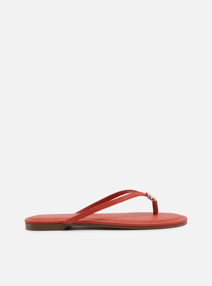 Rasteira Coral Tiras Flip Flop Metal