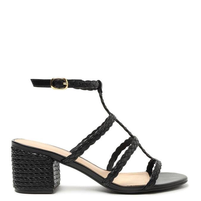 Sandalia arezzo salto bloco preta clearance