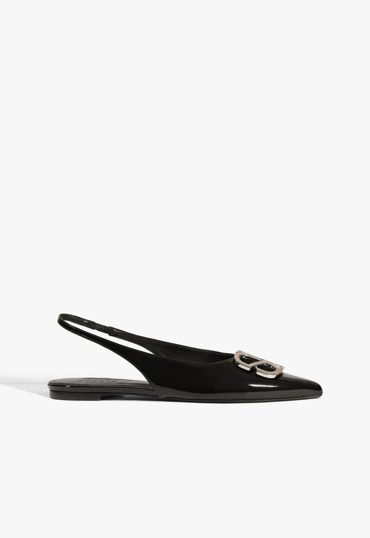 Sapatilha Slingback Femme Icon Couro Preto