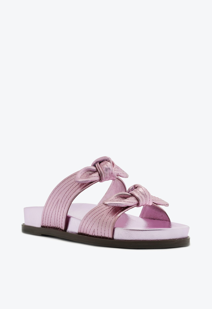 Sandália Papete couro roxo
