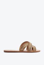 Rasteira Glam Hot Fix Dourada