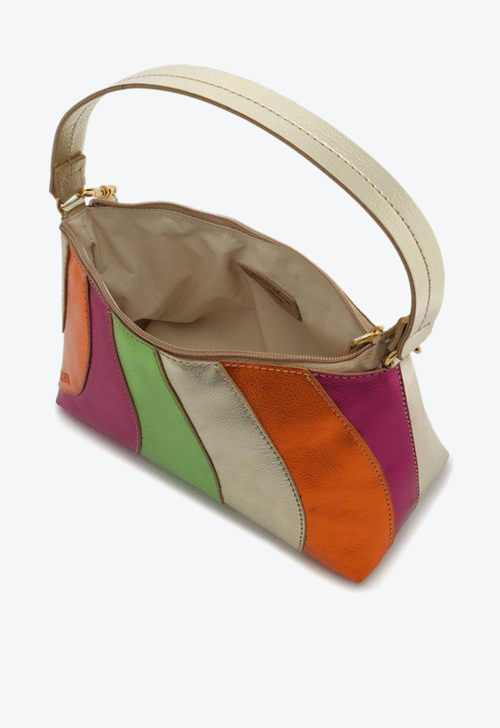 Bolsa Crossbody Colorida Metalizada Anacapri Baguete Média