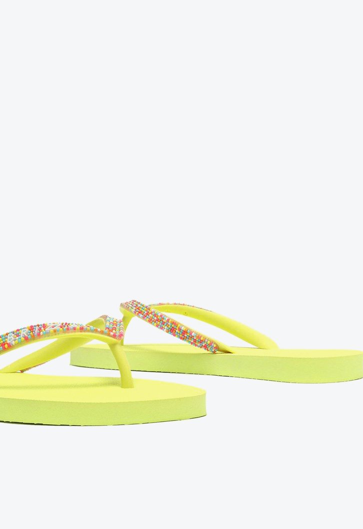 Chinelo De Dedo Amarelo Brizza Tiras Coloridas