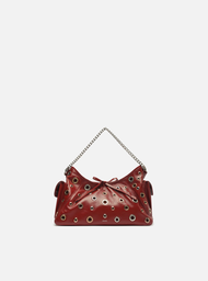 Bolsa Tiracolo Vermelha Couro Pequena Ilhoses