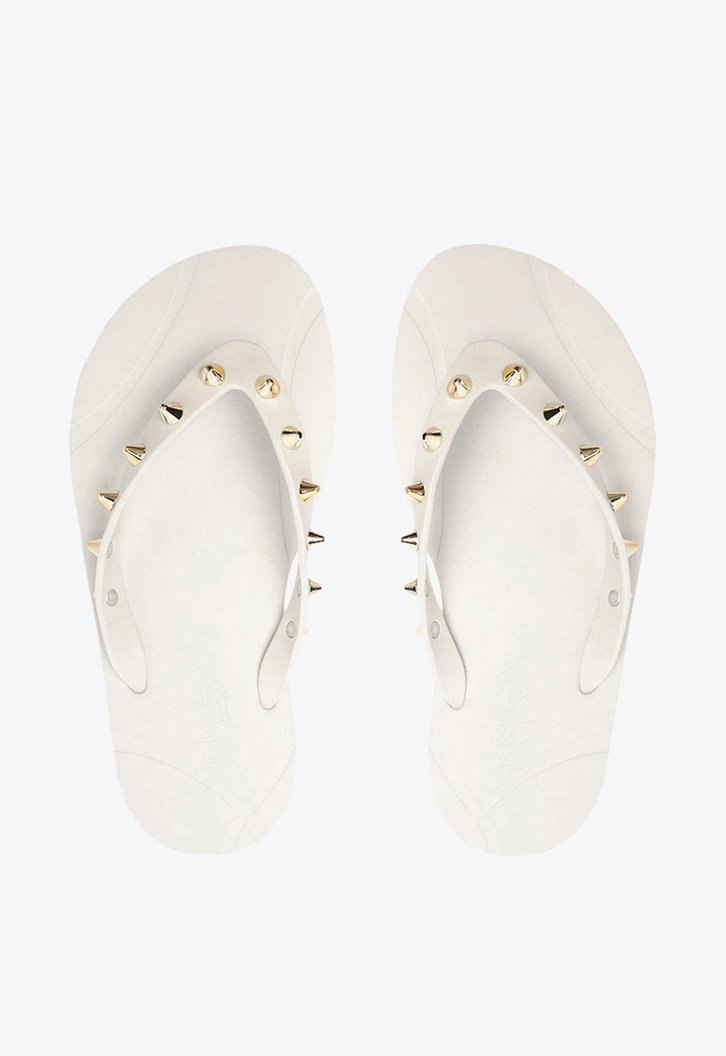 Chinelo De Dedo Branco Brizza Studs Rock