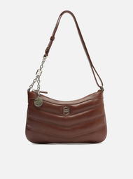 Bolsa Tiracolo Marrom Couro Média Costuras
