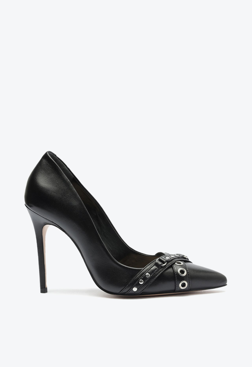 Sapato Scarpin Preto Schutz Lyn Studs Couro