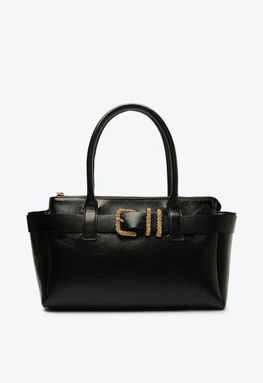 Bolsa Tote Preta Schutz Grande Fivela Couro | ZZ MALL