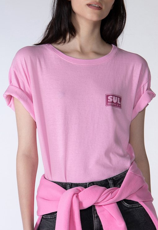 Camiseta Com Estampa Rosa Schutz Olivia Em Malha