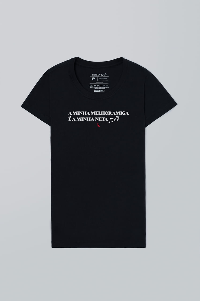 Camiseta Preta  Reserva Fem Amiga Neta