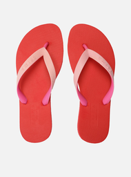 Chinelo De Dedo Vermelho Brizza Tira Bicolor