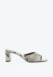Sandália Mule Animal Print Schutz Salto Bloco Baixo