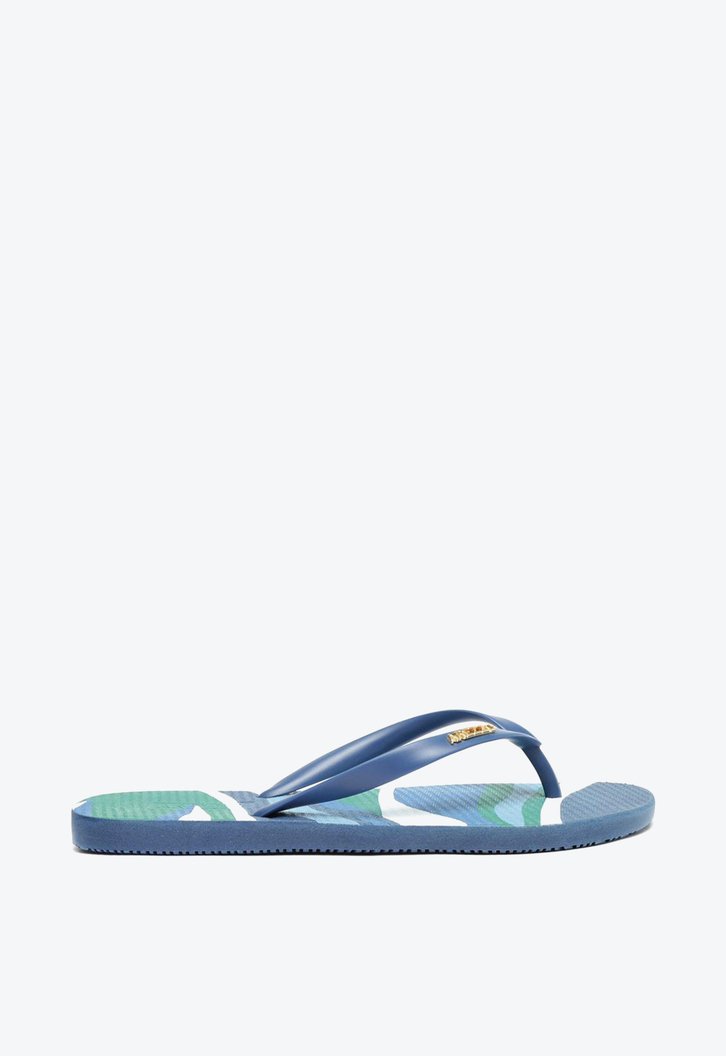 Chinelo De Dedo Azul Estampado Brizza