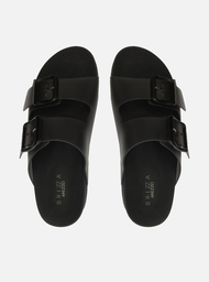 Chinelo Slide Preta Fivelas Brizza
