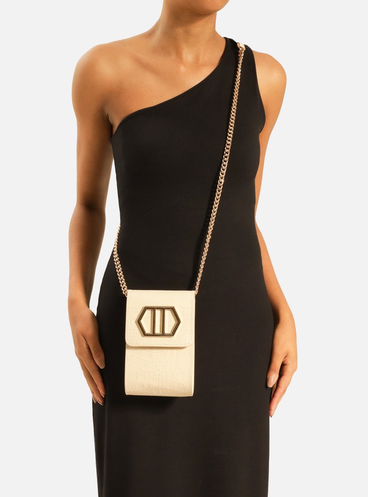 Mini Bag Porta-celular Off-white Arezzo Couro Croco | ZZ MALL