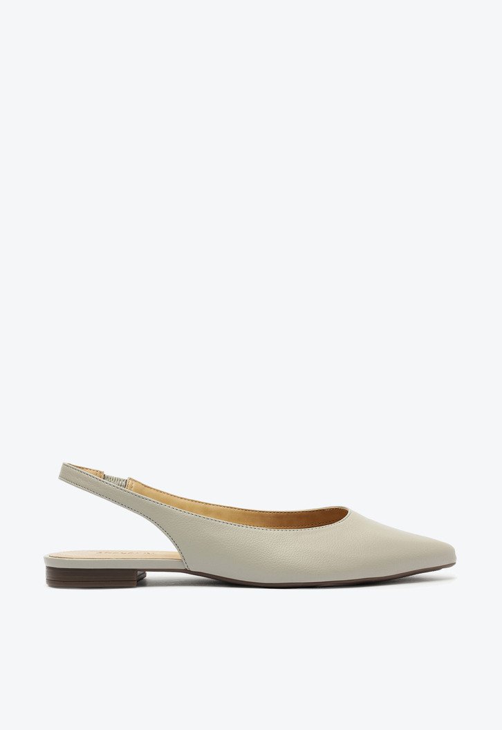 Sapatilha Slingback Bico Fino Cinza