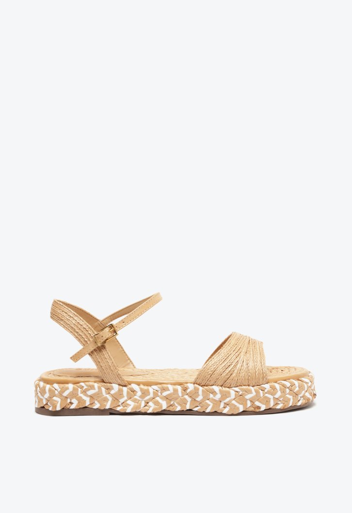 Sandália Papete Hazel Flatform Baixa Natural Bege