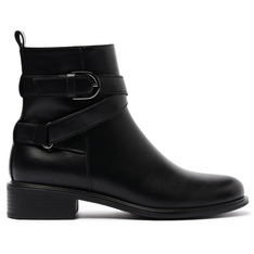 Bota Cano Curto Fivela Preta