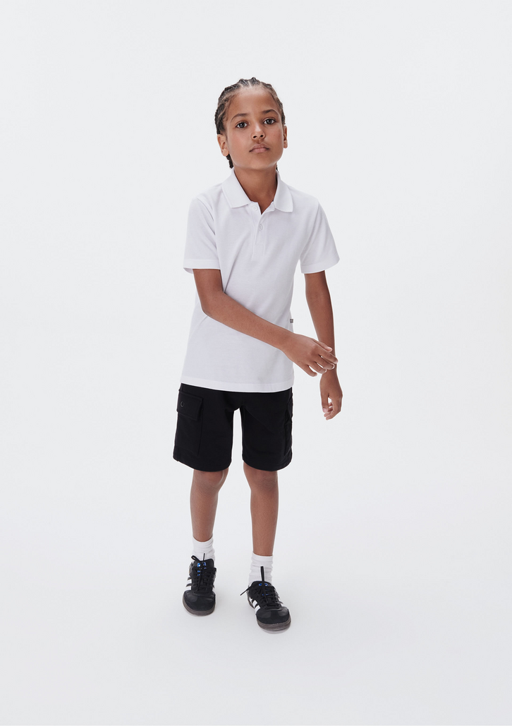Camisa Polo Branca Hering Infantil Menino Manga Curta Em Piquet