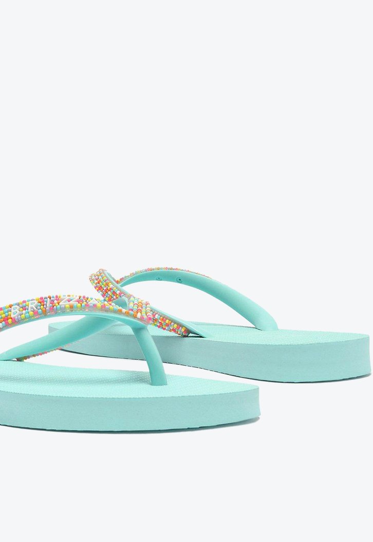 Chinelo De Dedo Azul Brizza Tiras Coloridas