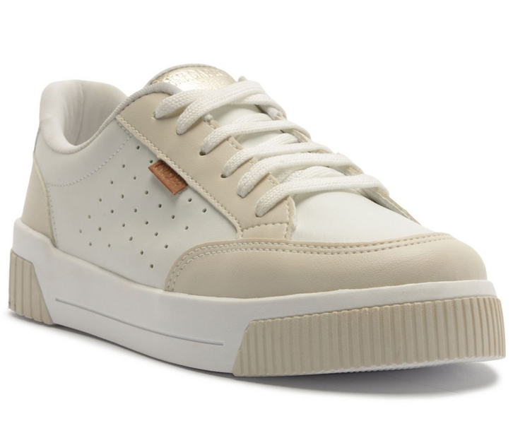 Tênis Sola Urban Furinhos Branco e Dourado