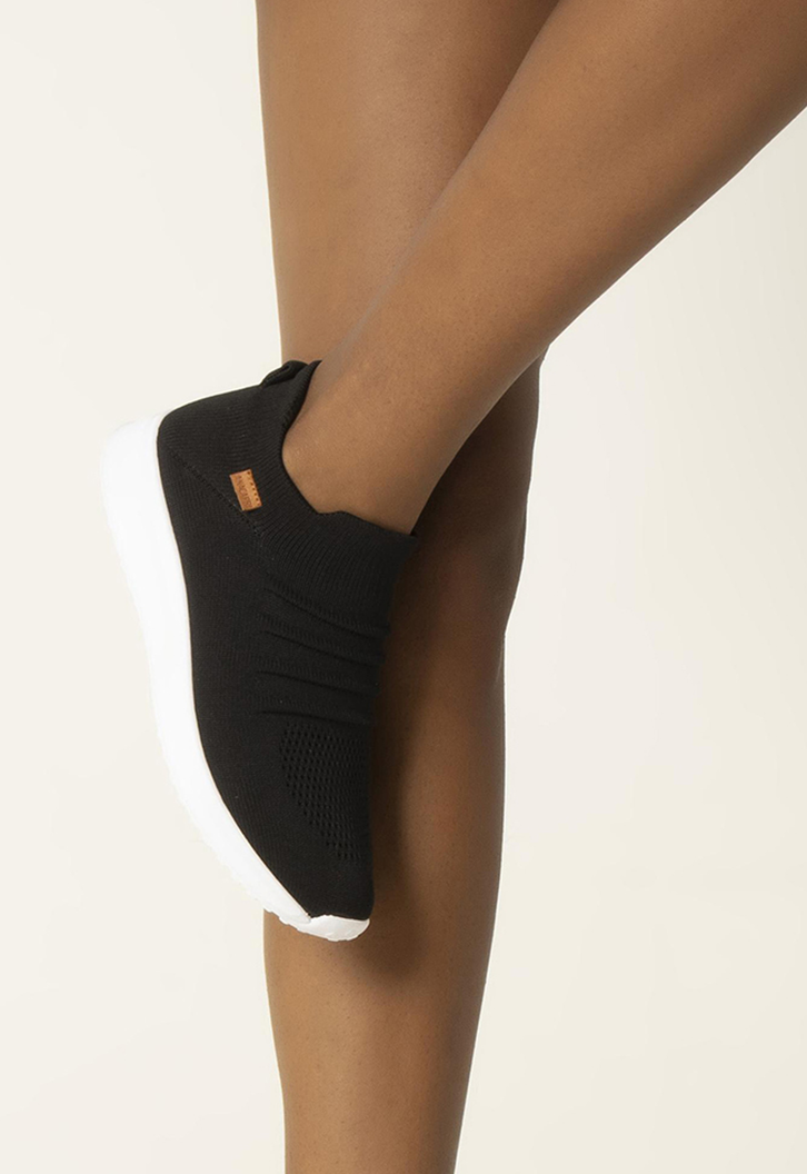 Slip On Preto Anacapri Knit Franzido