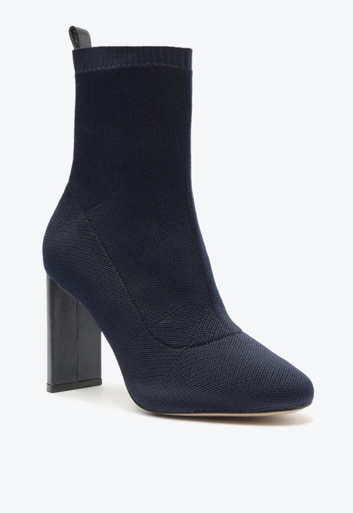 Bota Knit Salto Alto Azul