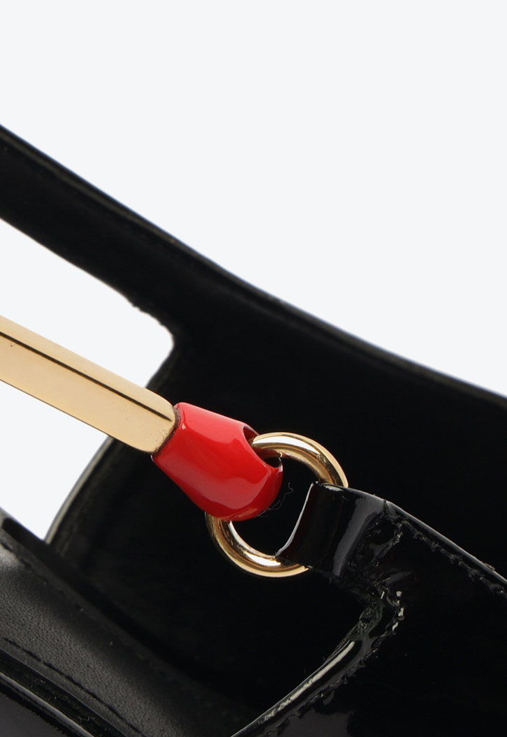 Sapato Scarpin Slingback Salto Alto Verniz Preto