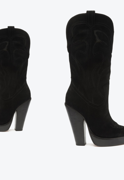 Bota Western Meggy Camurça Preta