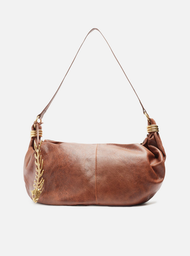 Bolsa Hobo Marrom Arezzo Couro Grande Metais