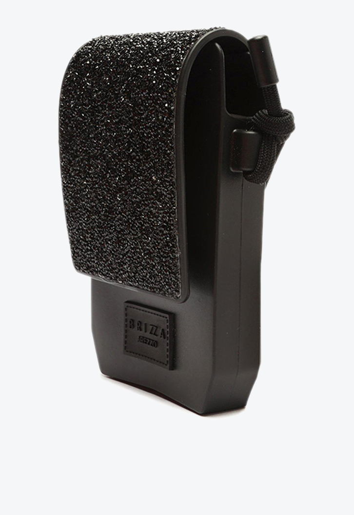 Bolsa Tiracolo Preta Brizza  Glitter Pequena