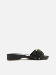 Sandália Flatform Preta Arezzo Couro