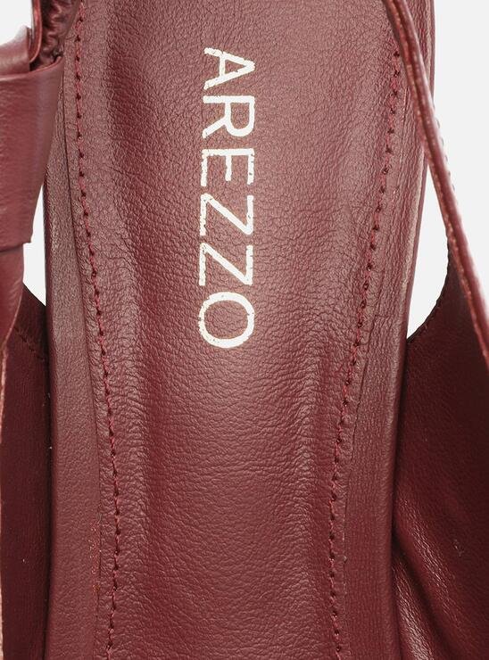 SCARPIN VINHO AREZZO COURO SALTO FINO SLINGBACK NÓ