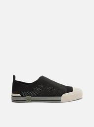 Tênis Slip On Preto Arezzo Knit Alme