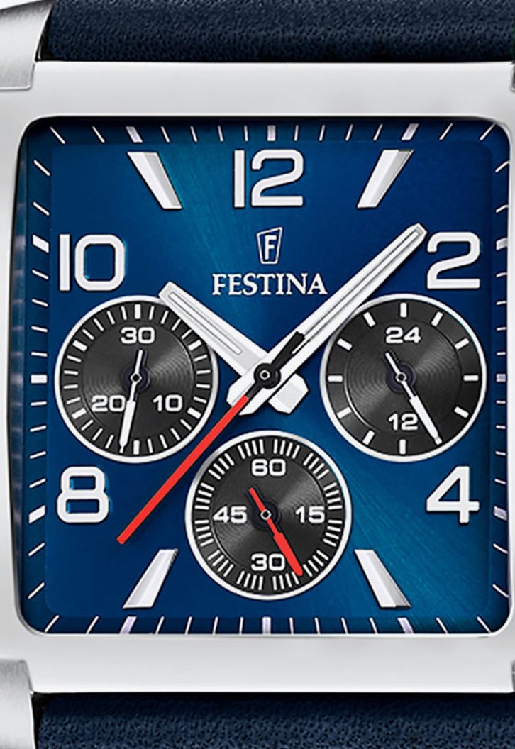 Relógio Azul Life By Vivara Festina Timeless Chronograph Masculino Couro