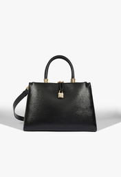 Bolsa Tote Preta Schutz Lorena Top Handle Grande Couro