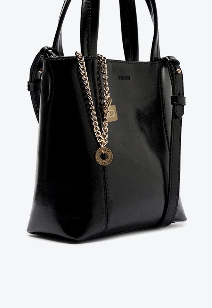 Bolsa Tote Média Madri Chaveiro Preta