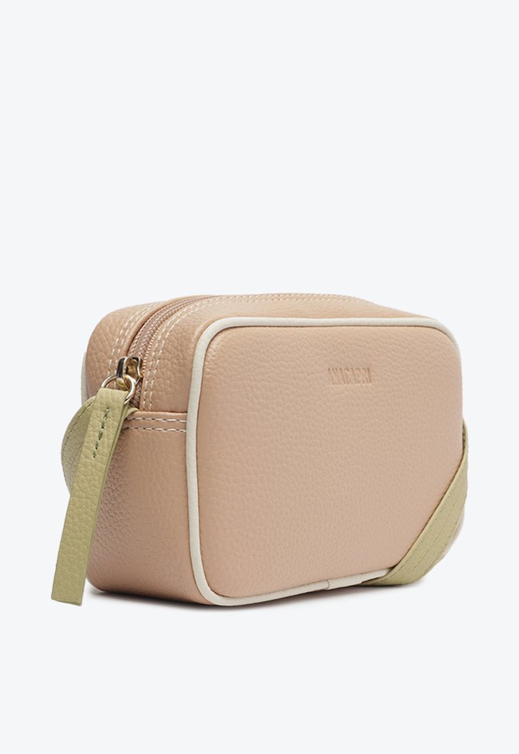 Bolsa Crossbody Nude Anacapri Média Costura Ornamental