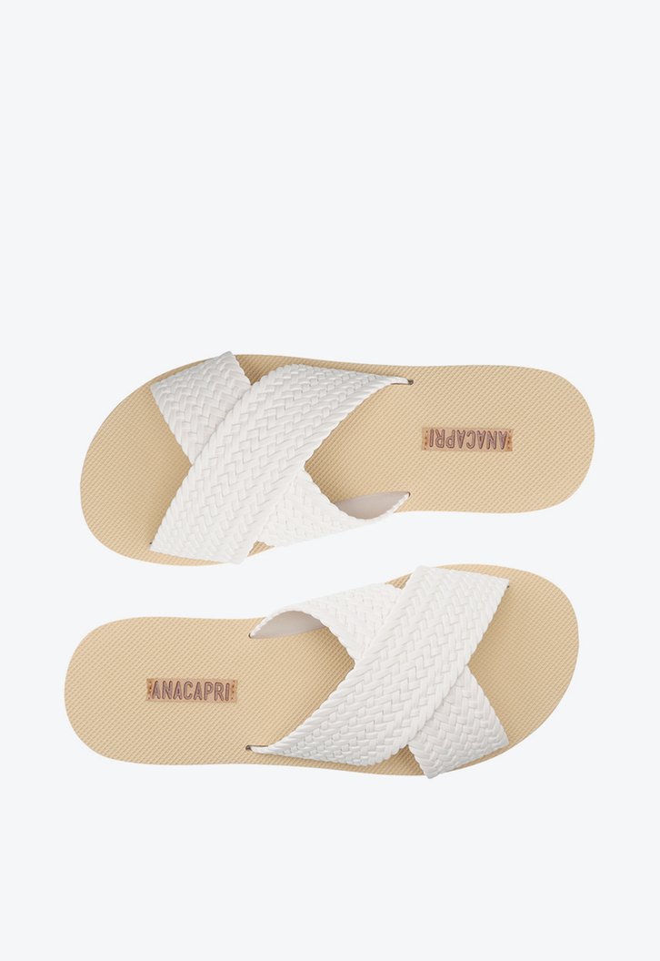 Sandália Flatform Branca Anacapri Tiras Cruzadas Pop