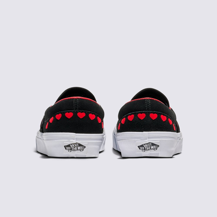 Tênis Slip-On Hearts Black Red