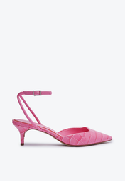 Sapato Scarpin Rosa Schutz Salto Baixo Couro