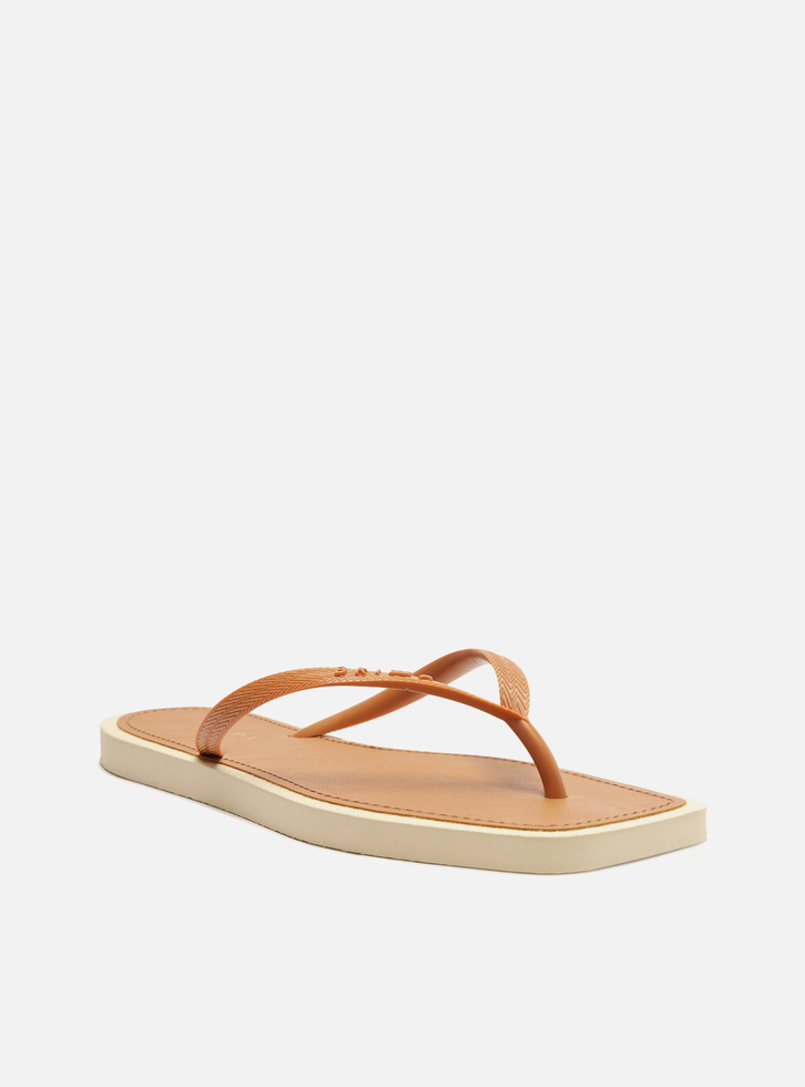 Chinelo de Dedo Laranja Square Bicolor Brizza