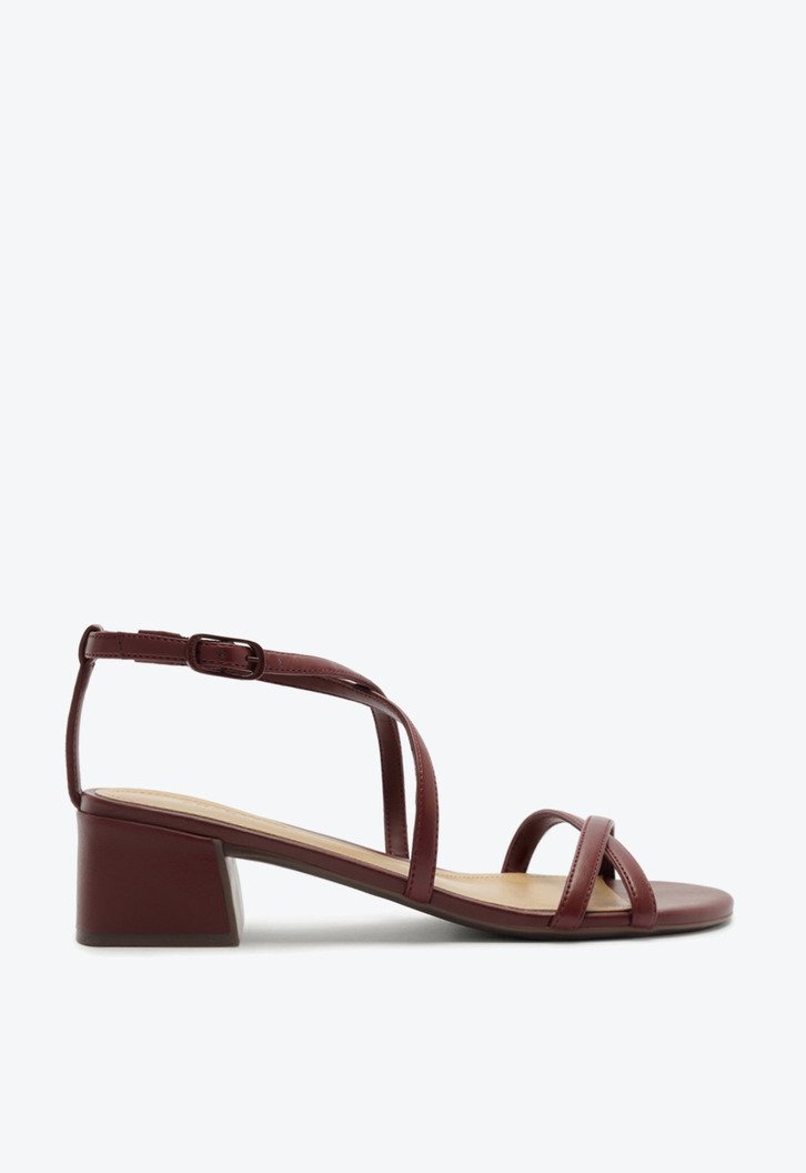 Sandália Tiras Cruzadas Finas Vermelha