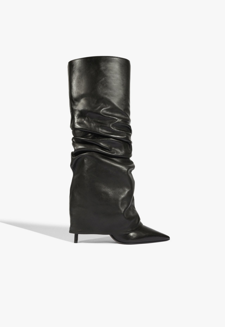 Bota Mikki Up Cloak Couro Preta