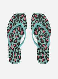 Chinelo De Dedo Animal Print Azul Arezzo Brizza