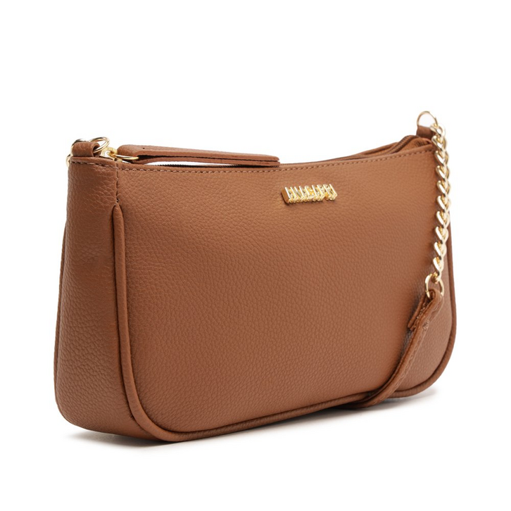 Bolsa Tiracolo Média Glam Marrom | ZZ MALL