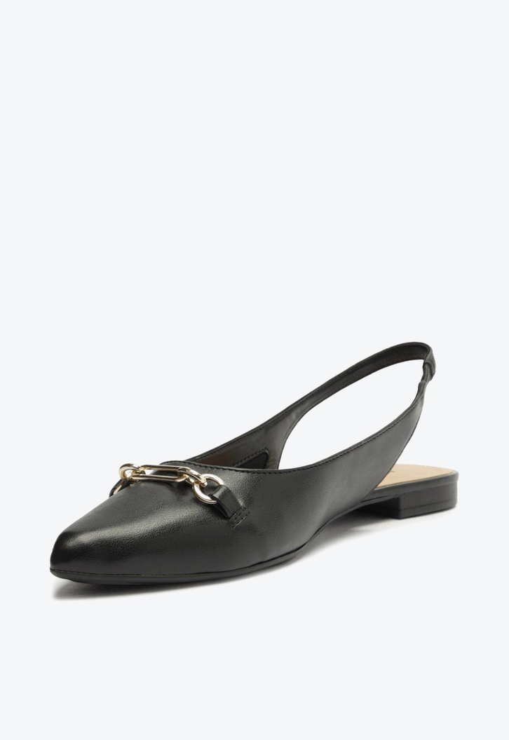 Sapatilha Preta Anacapri Slingback Bico Fino Classy