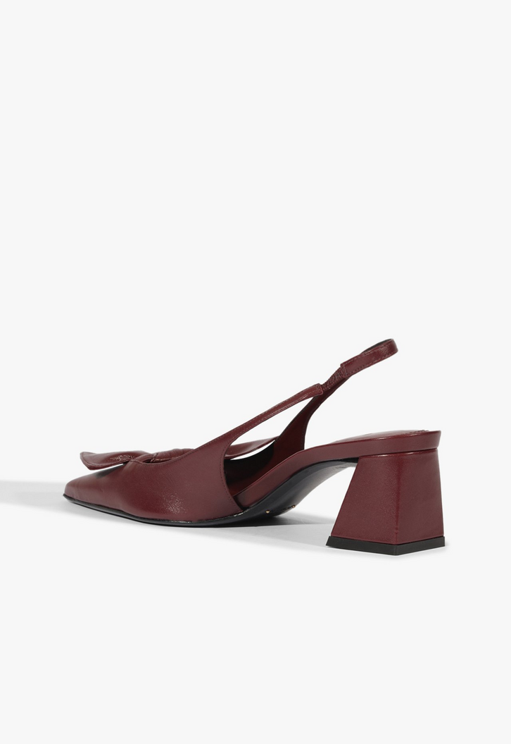 Scarpin Slingback Rhonda Mid Couro Vinho