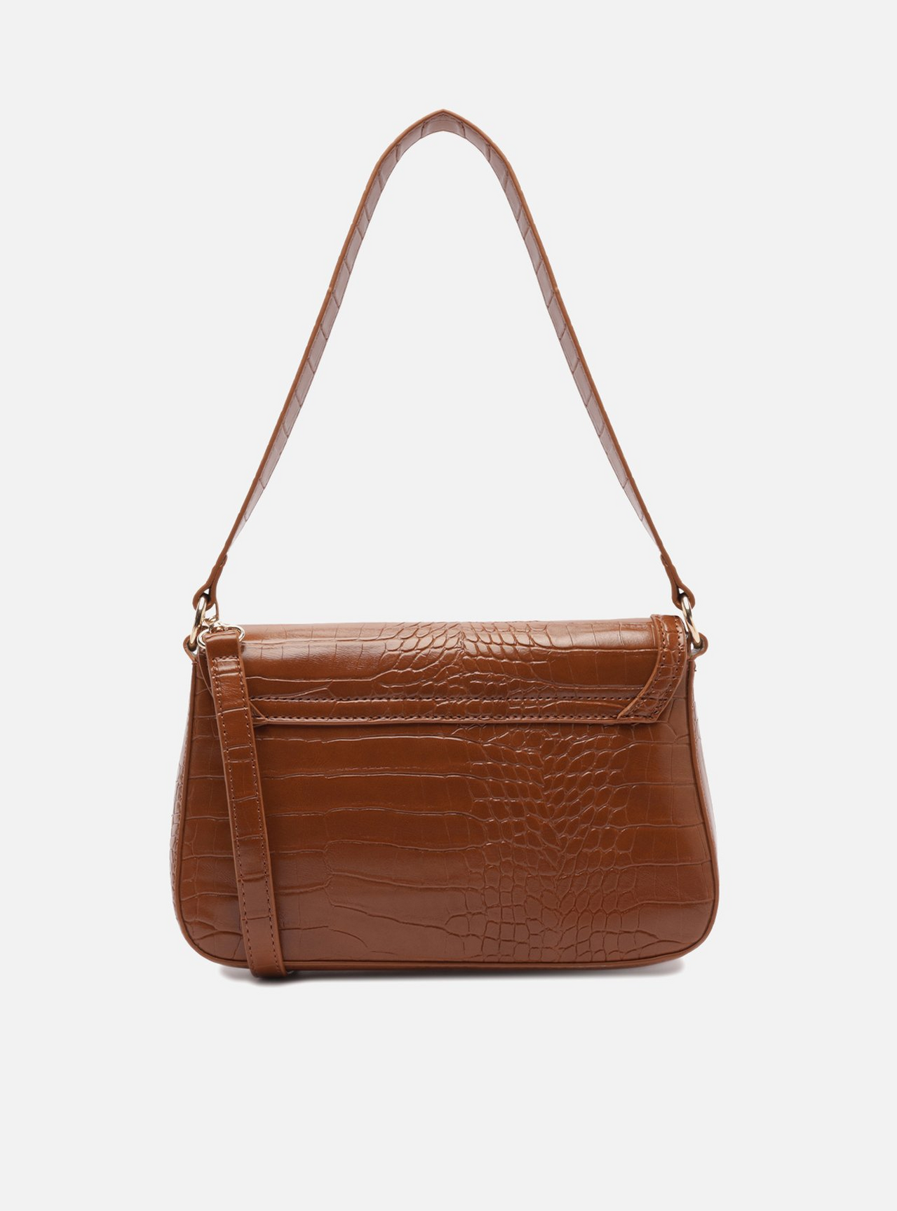 Bolsa Tiracolo Marrom Média Croco | ZZ MALL
