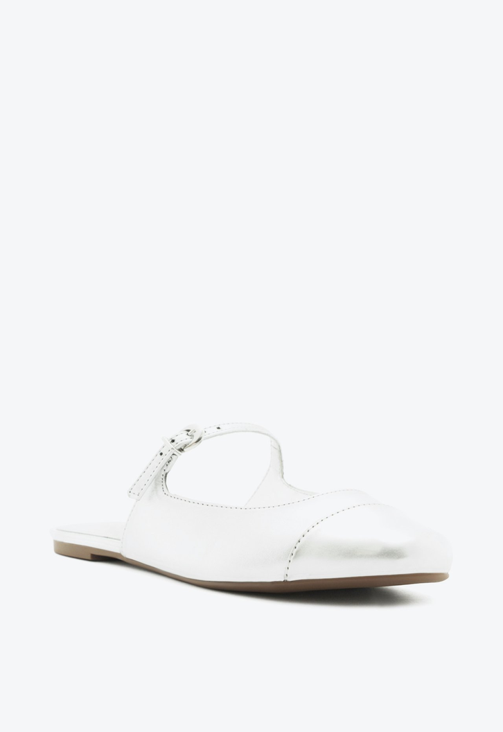 Sapato Mule Verniz Prata